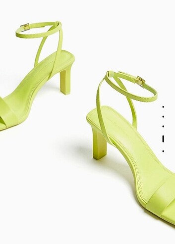 36 Beden yeşil Renk Bershka topuklu sandalet 
