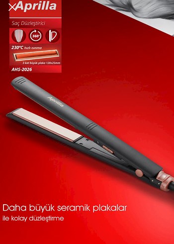 Aprilla Saç Düzleştirici 230°C Seramik Plakalı