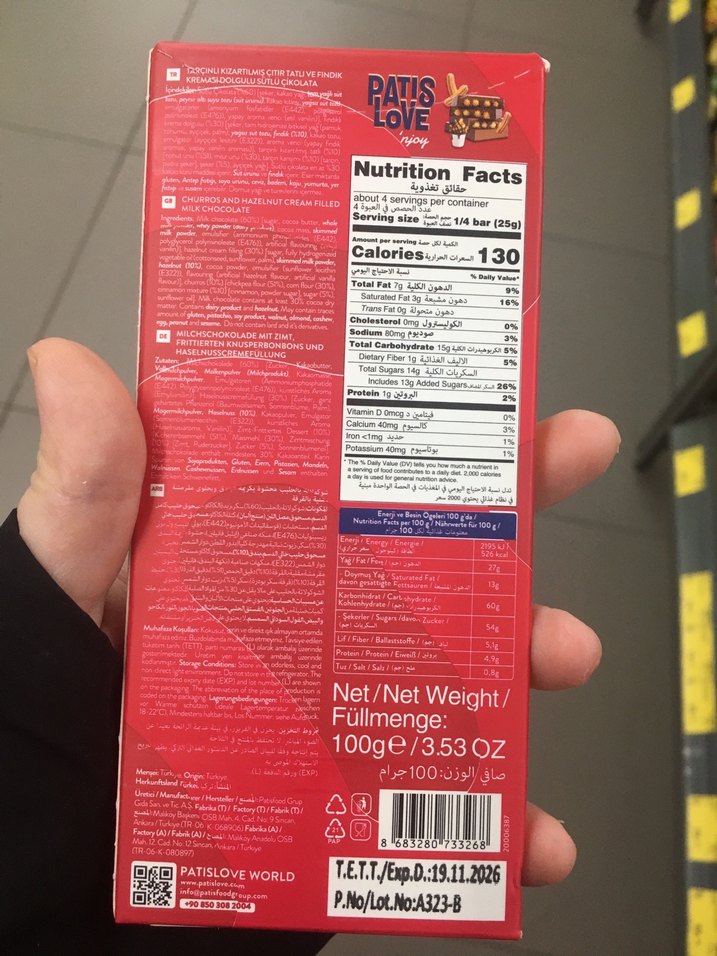 Patis Love Sütlü Çikolata ve Fındık Kremalı Churros - Görsel 2