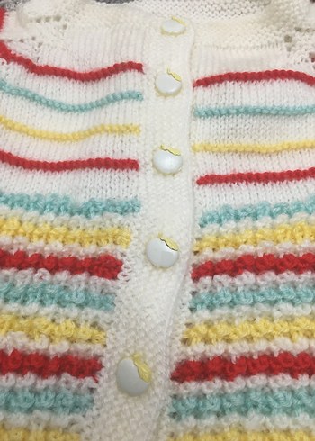 Renkli Bohem Kız Çocuk Örgü Hırka - Görsel 2