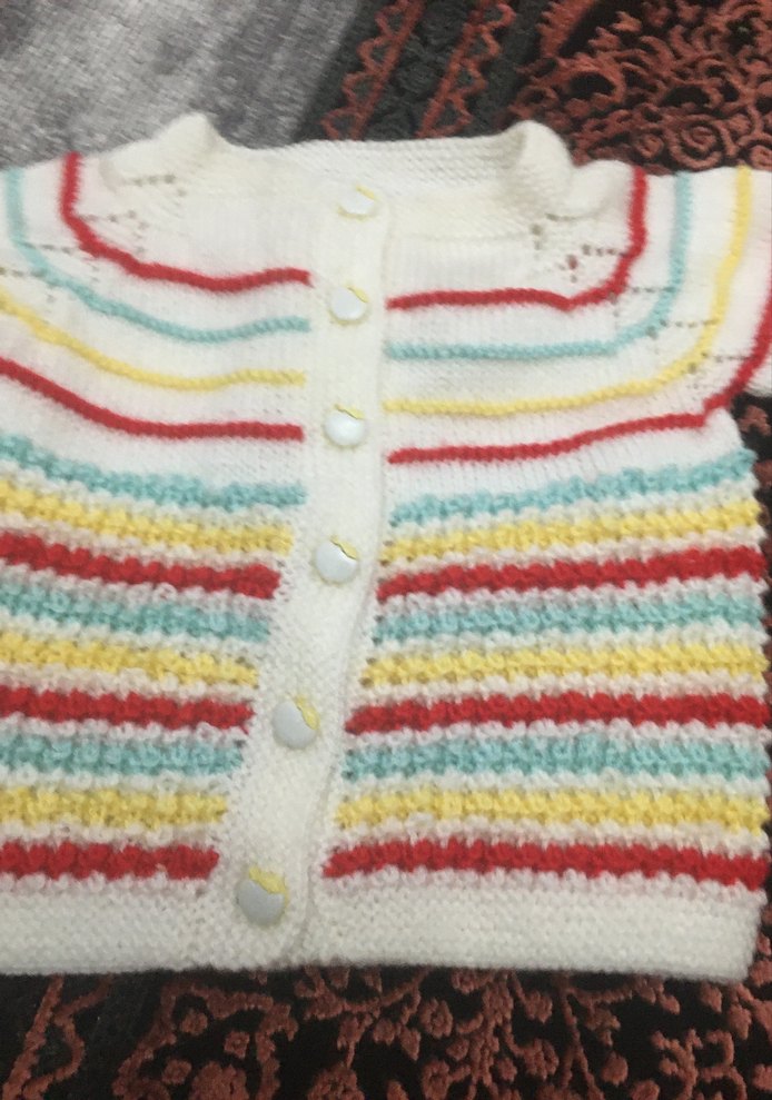 Renkli Bohem Kız Çocuk Örgü Hırka - Görsel 3