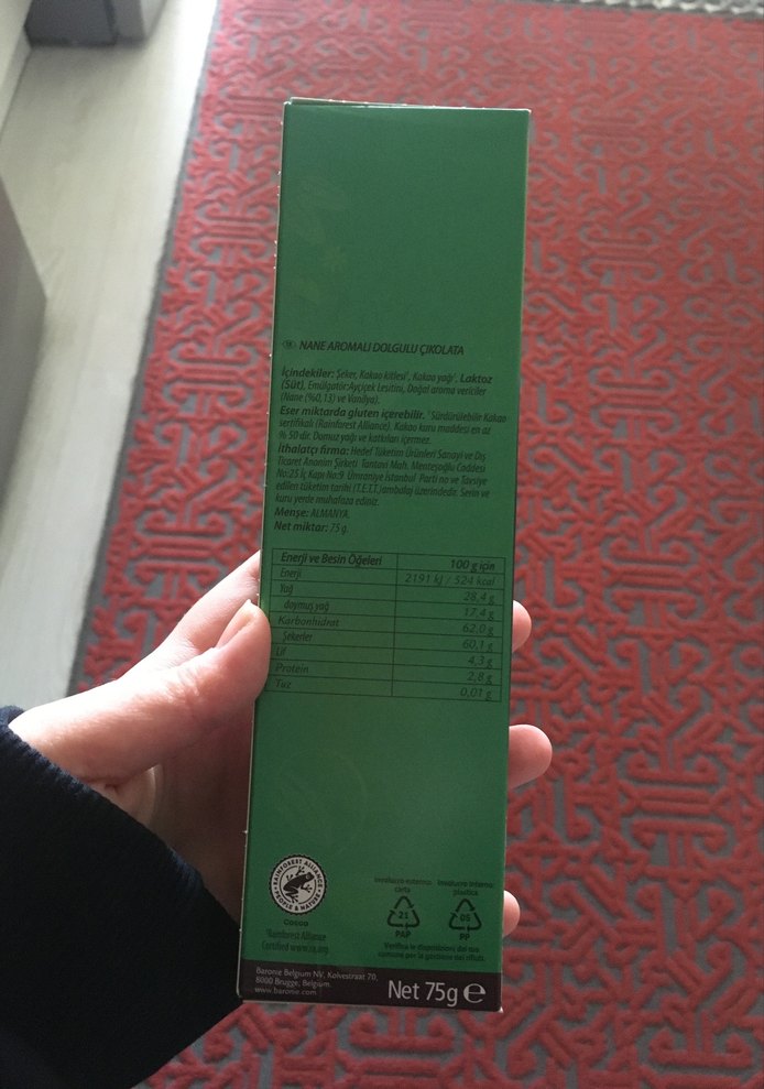 Baronie Nane Aromalı Bitter Çikolata Çubukları 75g - Görsel 2