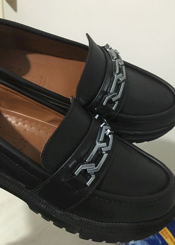 Zara Siyah Yılan Desenli Platform Topuklu Kadın Loafer