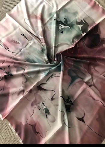 Çok Renkli Kadın İpek Fular - Görsel 2