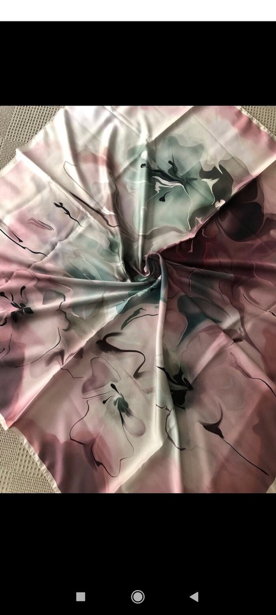 Çok Renkli Kadın İpek Fular - Görsel 2