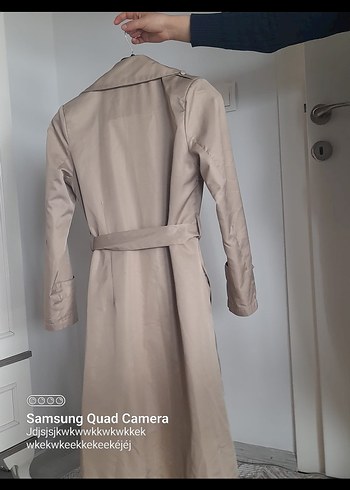 Bej Uzun Kadın Trençkot - Görsel 3