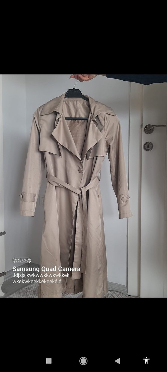 Bej Uzun Kadın Trençkot - Görsel 4