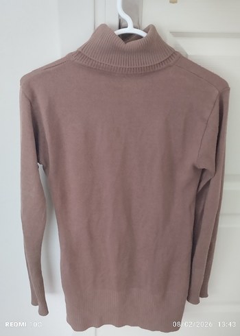 Bej Boğazlı Fit Kadın Kazak - Görsel 3