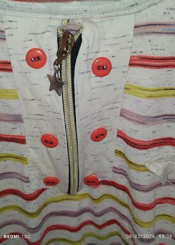 Çizgili V Yaka Uzun Kollu kız çocuk Bluz - Görsel 2