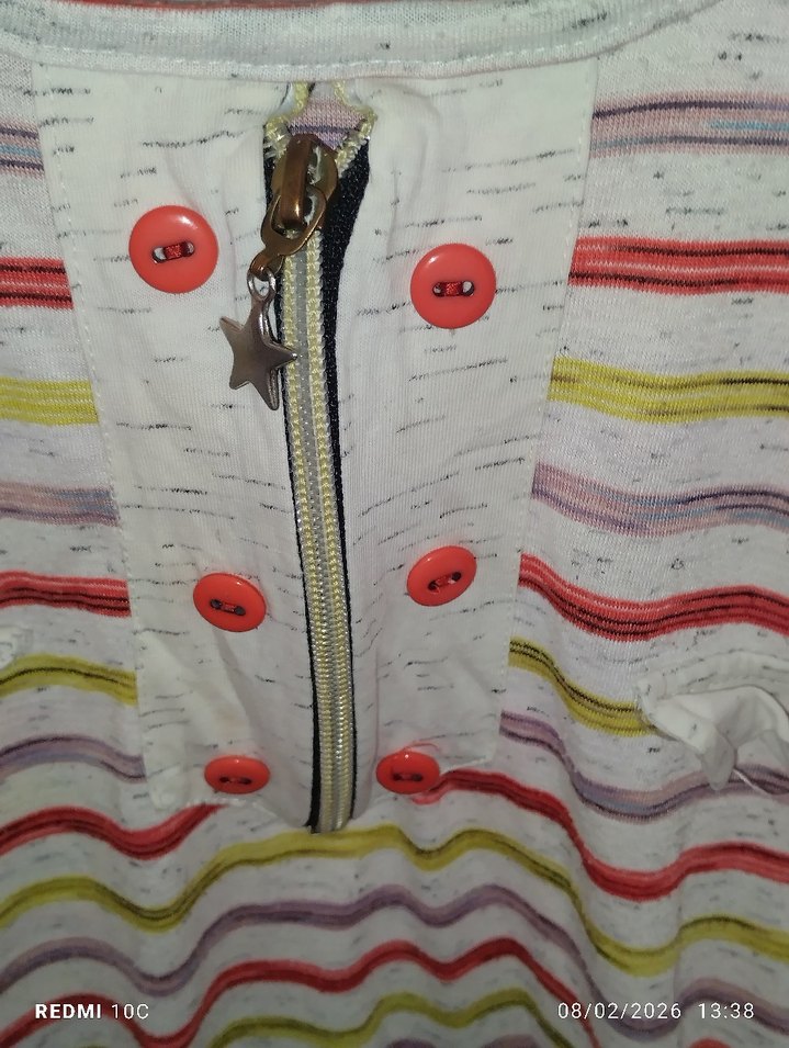 Çizgili V Yaka Uzun Kollu kız çocuk  Bluz - Görsel 2