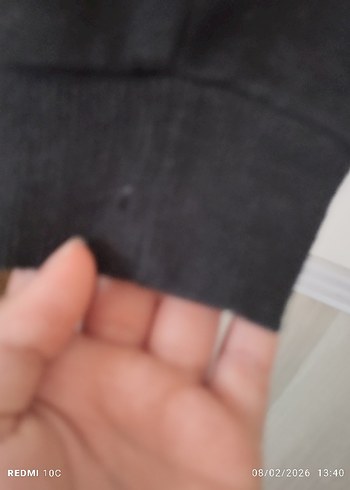 Kız çocuk Siyah V Yaka Düğmeli Sweatshirt - Görsel 4