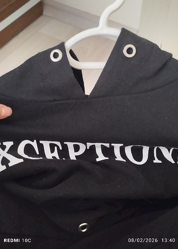 Kız çocuk Siyah V Yaka Düğmeli Sweatshirt - Görsel 3