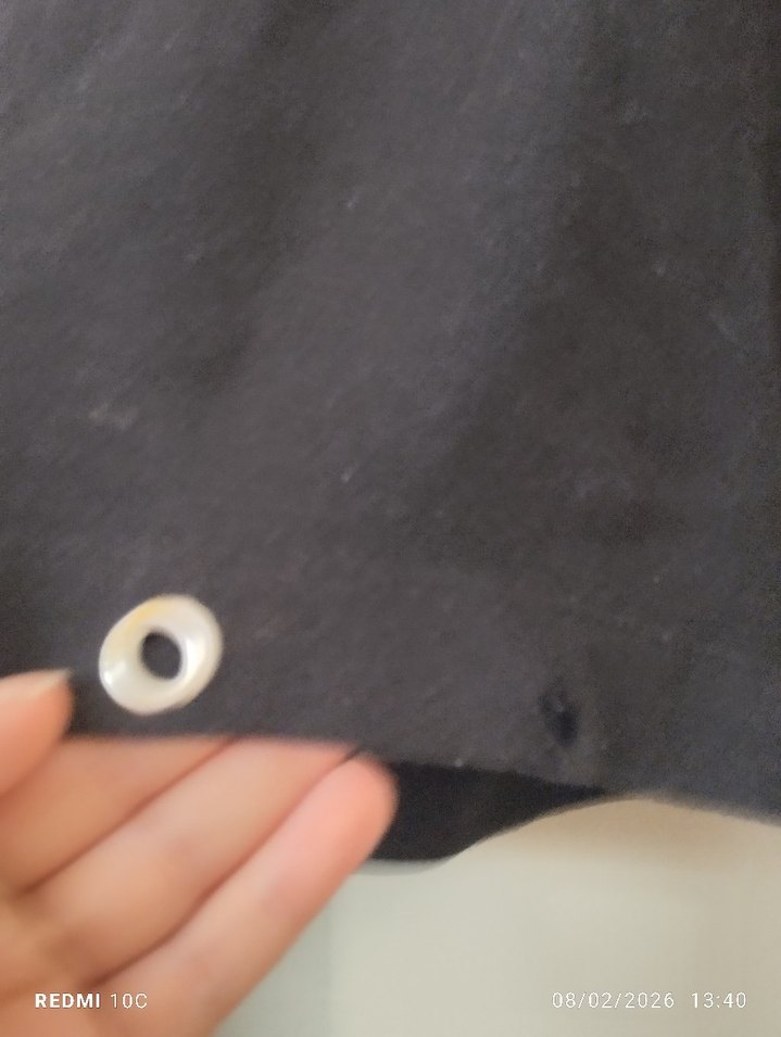 Kız çocuk Siyah V Yaka Düğmeli Sweatshirt - Görsel 5