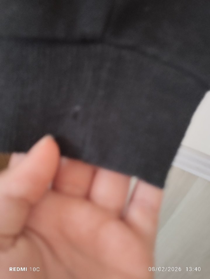 Kız çocuk Siyah V Yaka Düğmeli Sweatshirt - Görsel 4