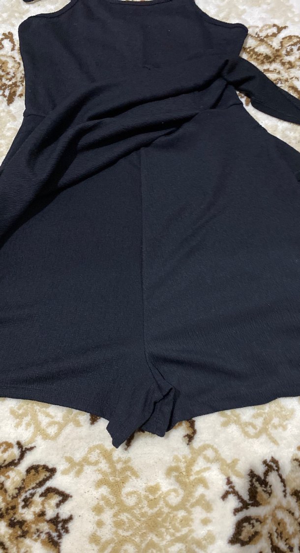 Siyah Kolsuz Mini Goth Tulum - Görsel 2