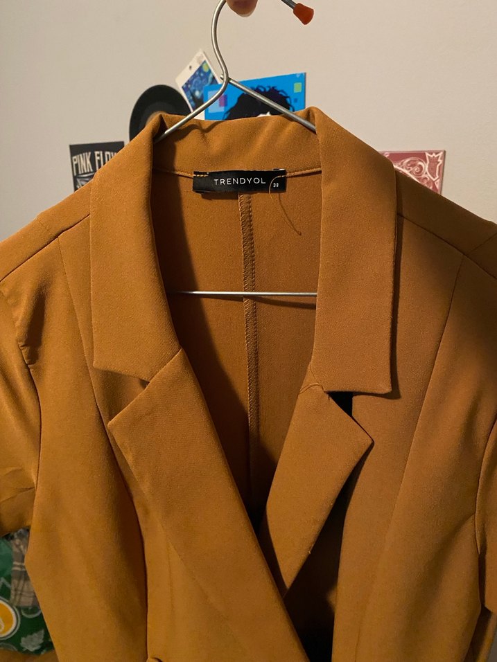 Taba Kısa Kollu Midi Kadın Elbise - Görsel 3