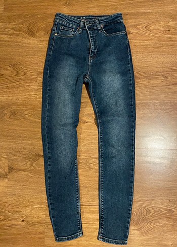 Koyu Lacivert Dar Kesim Kadın Denim Jean - Görsel 2