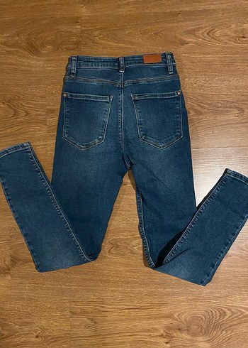 Koyu Lacivert Dar Kesim Kadın Denim Jean - Görsel 3