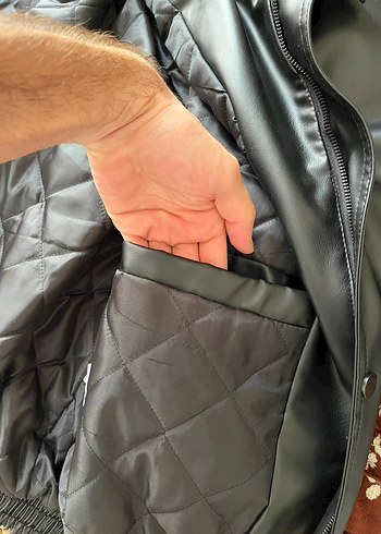 l Beden Erkek Bomber Deri Ceket
