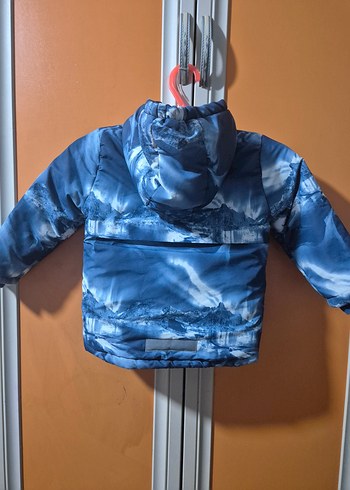 Erkek Çocuk Mavi Kapüşonlu Fermuarlı Mont - Görsel 2