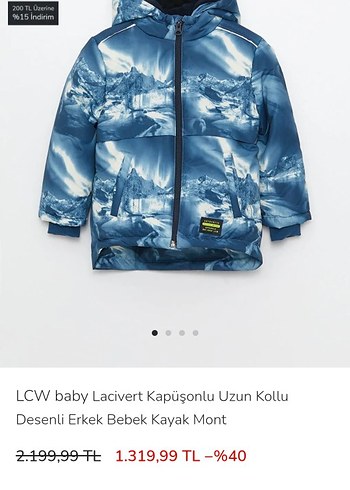 Erkek Çocuk Mavi Kapüşonlu Fermuarlı Mont - Görsel 3