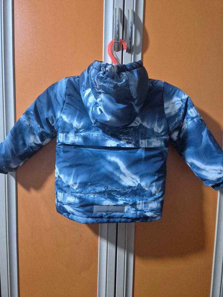 Erkek Çocuk Mavi Kapüşonlu Fermuarlı Mont - Görsel 2