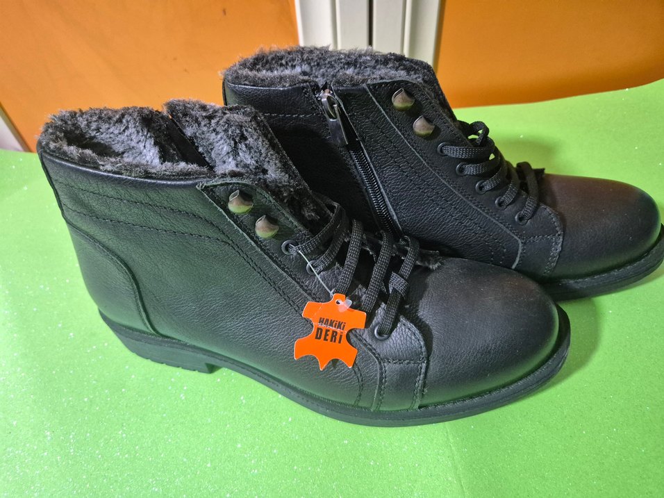 Siyah Kürklü Erkek Biker Bot Polaris - Görsel 3