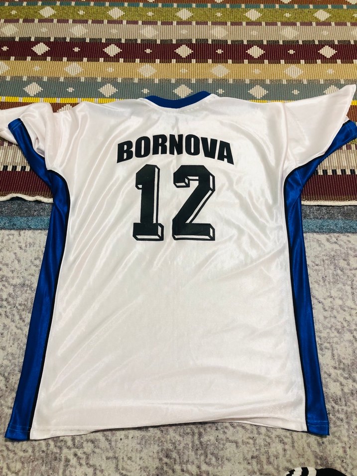 Erkek Beyaz Mavi Kısa Kollu Spor Tişört - Görsel 3