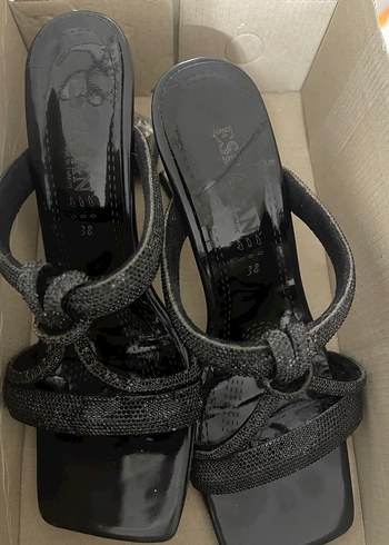 Klasik Siyah Blok Topuklu Kadın Abiye Ayakkabı - Görsel 8