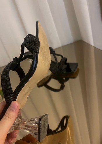 Klasik Siyah Blok Topuklu Kadın Abiye Ayakkabı - Görsel 5