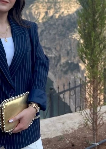 Kadın Çizgili Regular Fit Blazer - Görsel 5