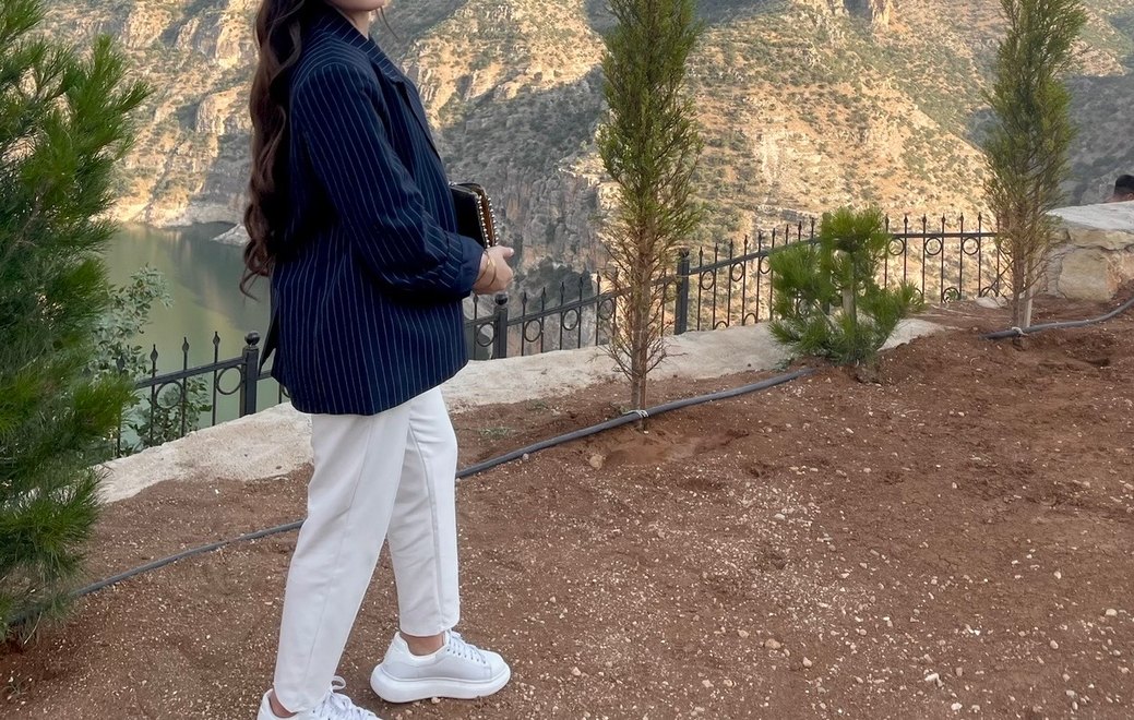 Kadın Çizgili Regular Fit Blazer - Görsel 4