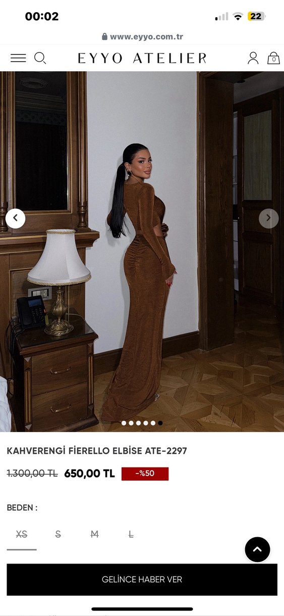 Kahverengi Leopar Desenli Süet Uzun Elbise - Görsel 3