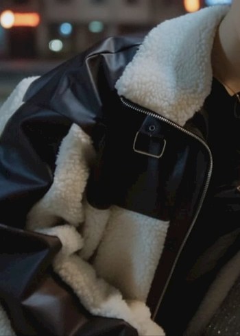 Kürk Detaylı Kahverengi Midi Kadın Ceket - Görsel 2