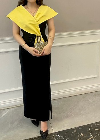 Sarı yaka Abiye Elbise - Görsel 6