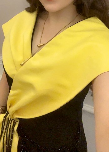 Sarı yaka Abiye Elbise - Görsel 4