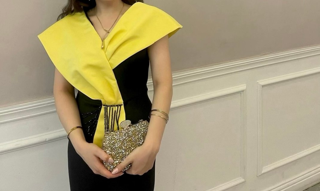 Sarı yaka Abiye Elbise - Görsel 2