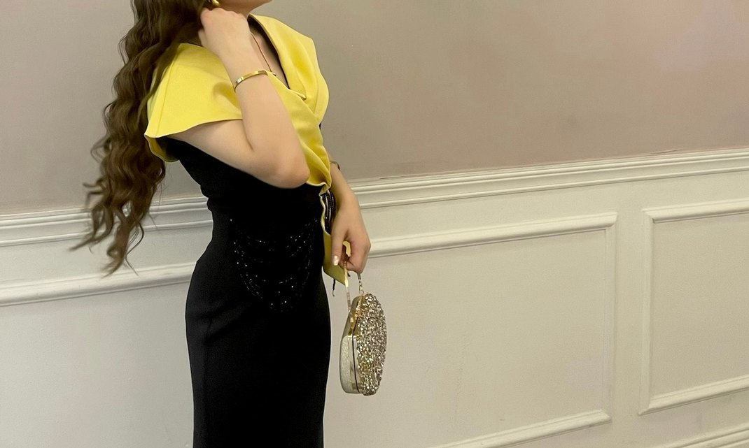 Sarı yaka Abiye Elbise - Görsel 3