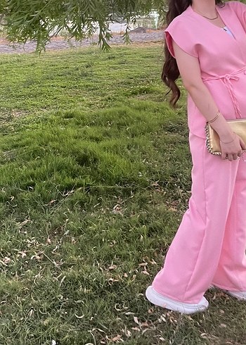 Pembe Kemerli Kadın Salaş Takım - Görsel 3