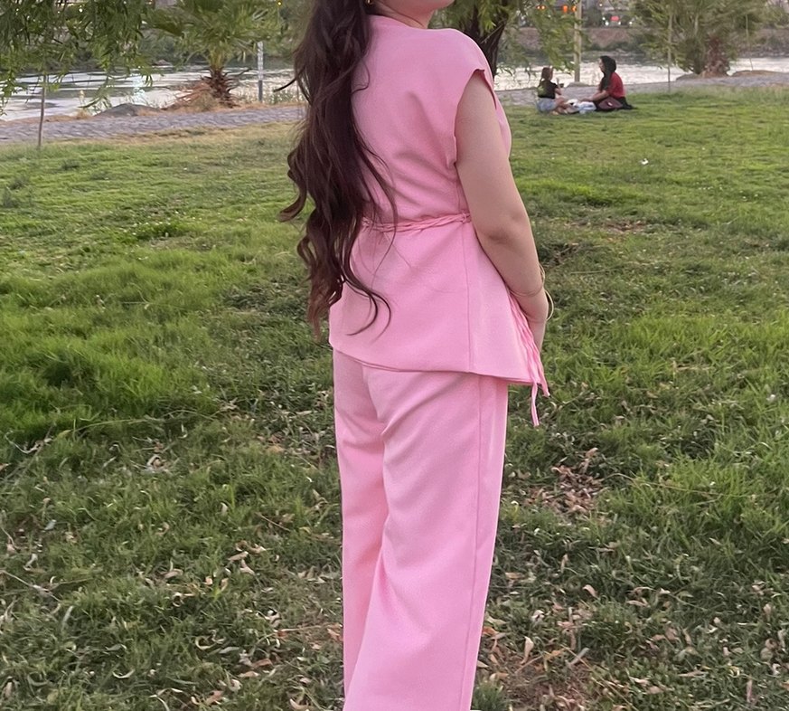 Pembe Kemerli Kadın Salaş Takım - Görsel 4