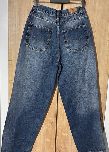 Kadın Mavi Baggy Kesim  Kot Pantolon - Görsel 2