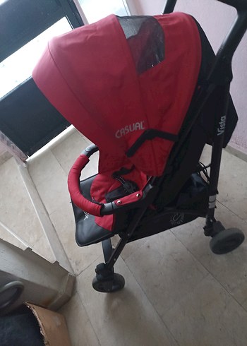 Casual Nest Koyu Kırmızı Bebek Arabası baston araba