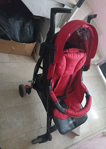 Koyu Kırmızı Bebek Arabası baston araba - Görsel 6