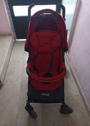 Koyu Kırmızı Bebek Arabası baston araba - Görsel 11