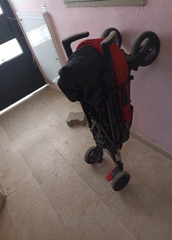 Koyu Kırmızı Bebek Arabası baston araba - Görsel 12