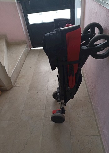 Koyu Kırmızı Bebek Arabası baston araba - Görsel 13