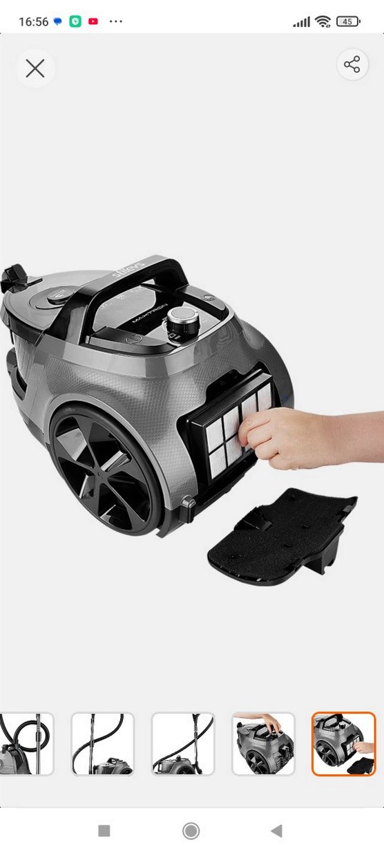 Gri Toz Torbasız Elektrikli Süpürge - Görsel 3