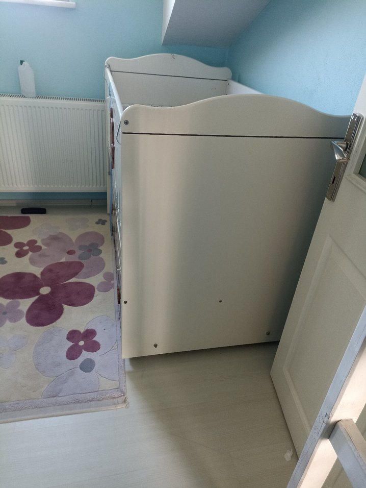 Beyaz Bebek Beşiği Denizci Dümeni Detaylı - Görsel 4