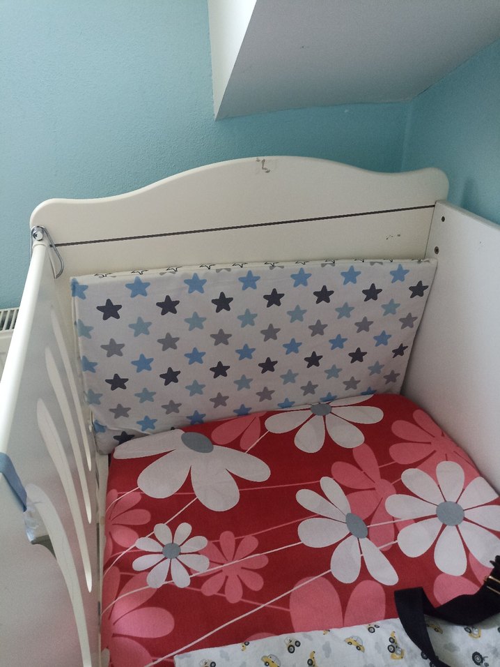 Beyaz Bebek Beşiği Denizci Dümeni Detaylı - Görsel 2