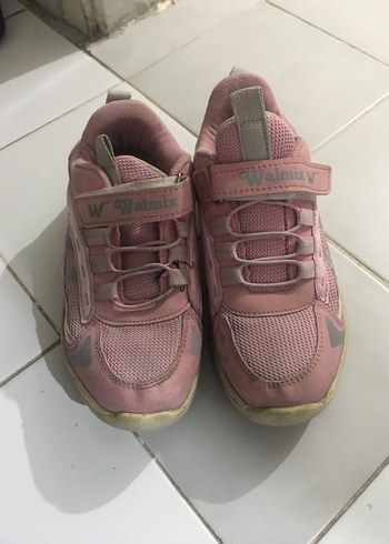 34 Beden pembe Renk Kız Çocuk Pembe Cırt Cırtlı Spor Ayakkabı